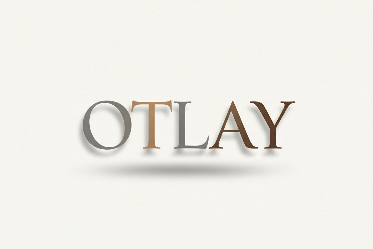 quitale el blanco y nego y la opacidad y la rugosidad. y hazme una imagen con la palabra otlay en un gris mezclado con cafe 