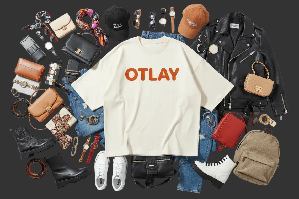 una camisa oversize con un estampado que diga otlay